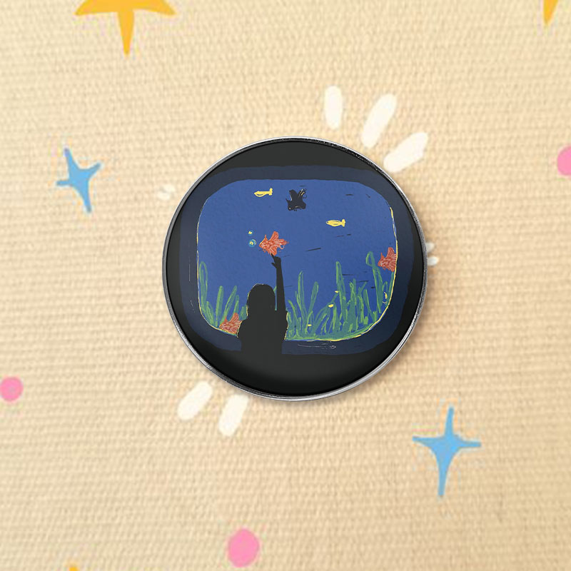 Aquarium Fish World - Broche Artístico com Impressão UV de