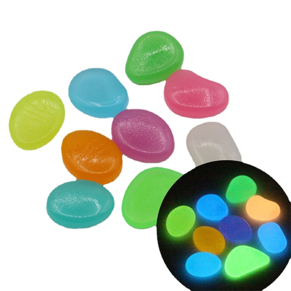 Aquarium Fish Breeding - 50 pçs pedra luminosa fluorescente cascalho