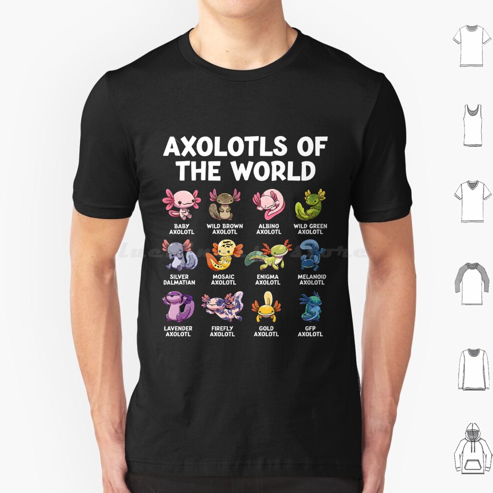 Aquarium Fish World - Mundo axolotls t camisa 6xl algodão