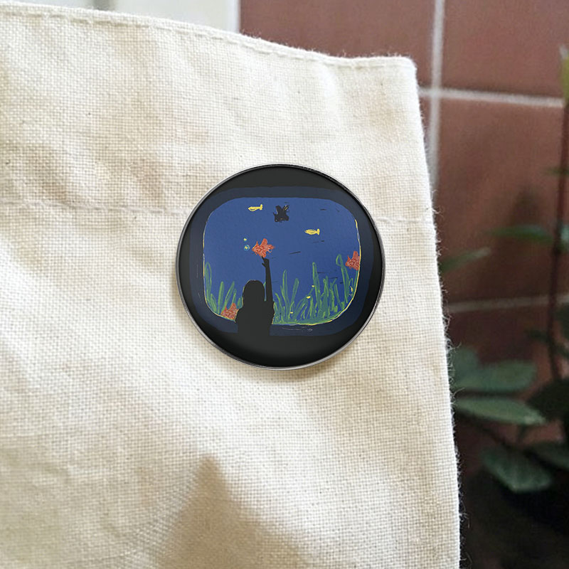 Broche Artístico com Impressão - Aquarium Fish World avaliação e preço