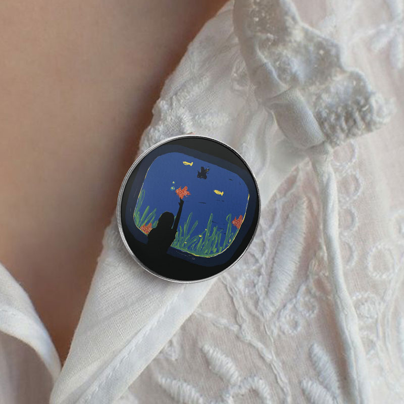 Broche Artístico com Impressão - Aquarium Fish World avaliação e preço