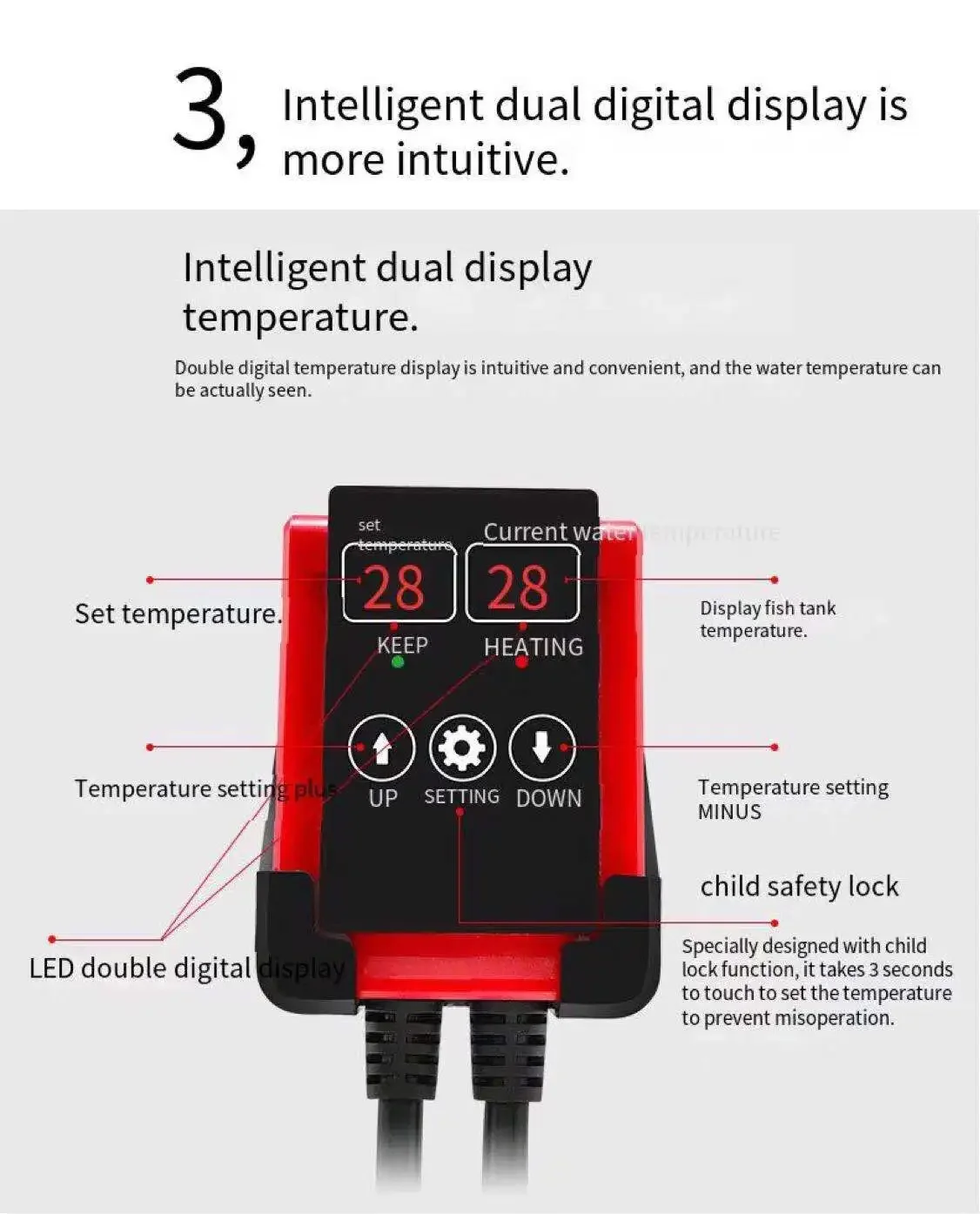 Aquecedor submersível para aqu - Aquarium Heater Submersible avaliação e preço