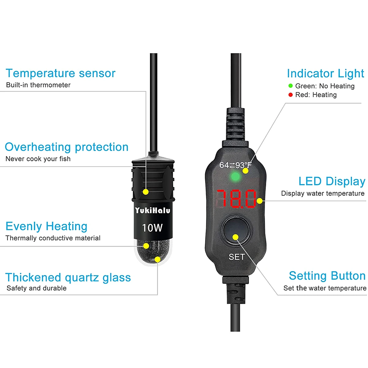 Haste aquecedora de aquário aj - Aquarium Heater Submersible avaliação e preço